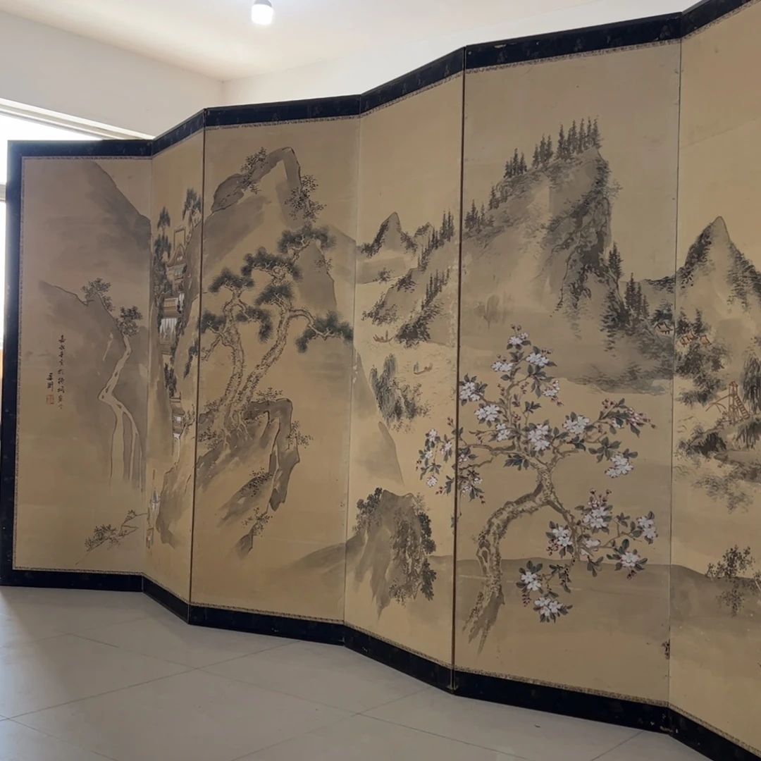 绘画屏风框画茶空间设计