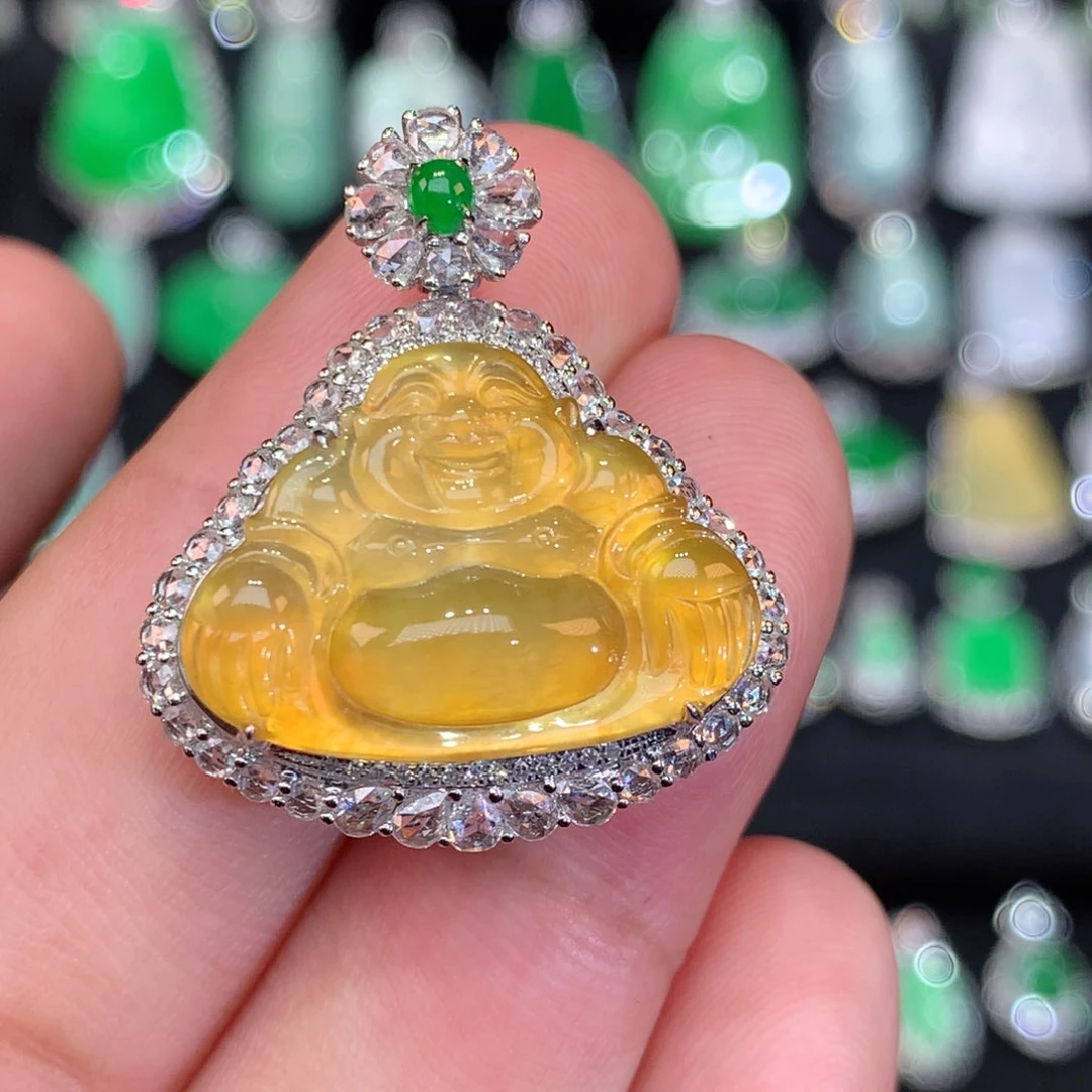 翡翠18K金镶嵌颈饰（收到货48小时鉴赏期）