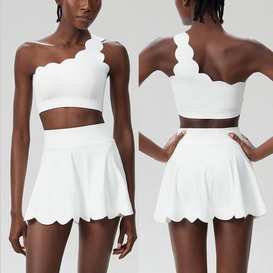 【JTG&SHOES 官方正品】无痕波浪运动套装女单肩美背防震瑜伽文胸