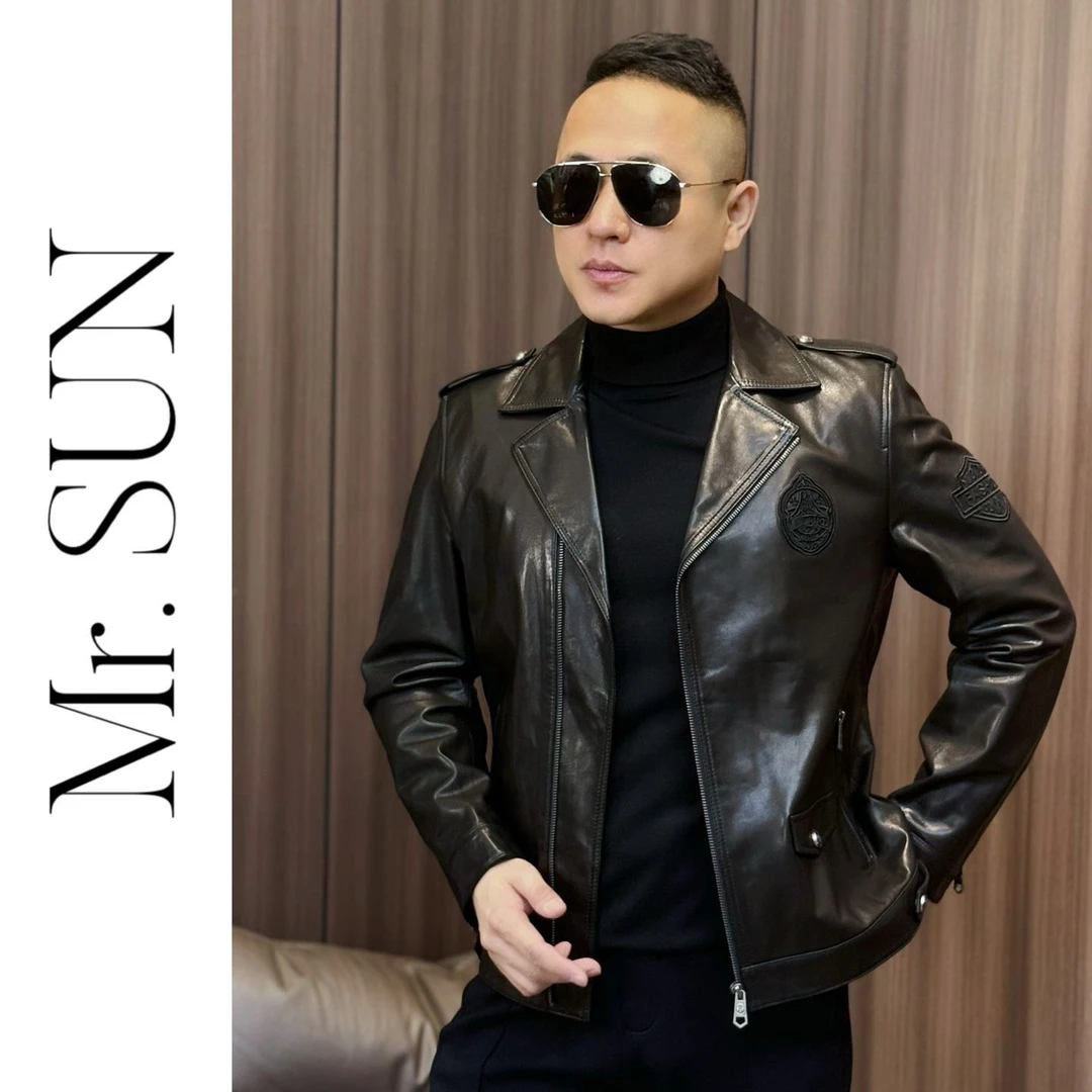 22620 孙先生|山羊皮皮衣外套章再重工艺机车服皮衣