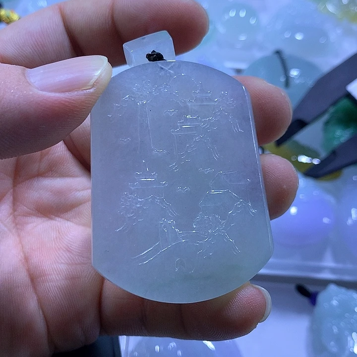 颈饰未镶嵌翡翠天然翡翠A货吊坠