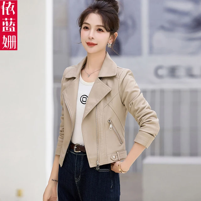 pu皮衣外套女短款2025春秋装新款小个子高级感修身气质机车皮夹克