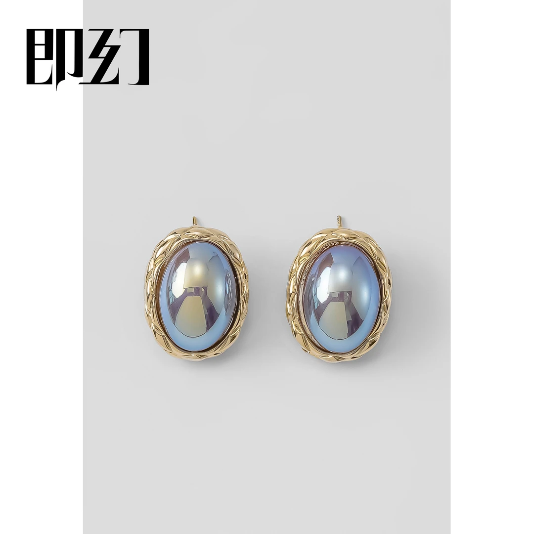 铜合金耳饰 ♦紫嫣高端独特手工轻奢耳钉炫彩气质时尚耳环LZ-7615