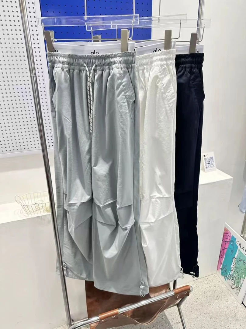 夏季薄款速干新款腰头拼接卫裤休闲百搭女伞兵裤