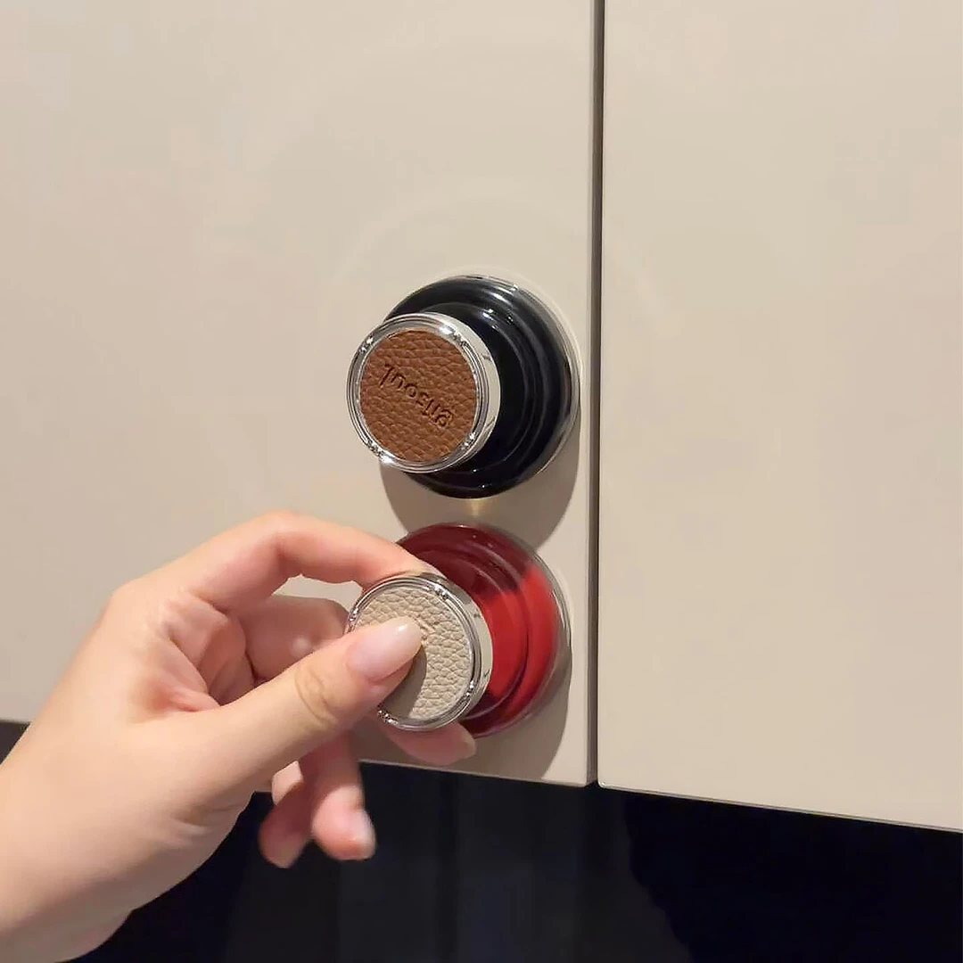 家居好物！复古皮革衣柜门把手创意手柄免打孔玻璃门抽屉橱柜拉手