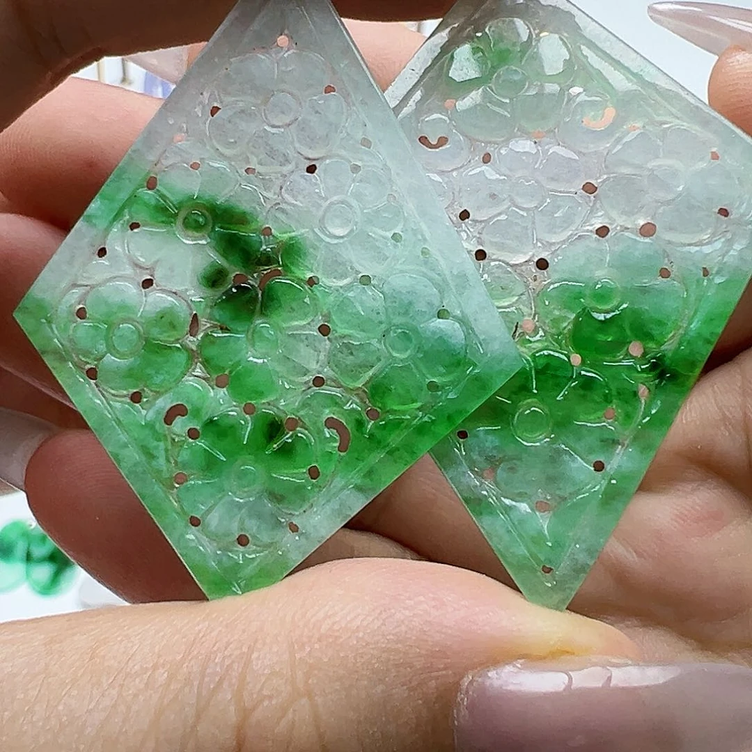 未镶嵌翡翠耳饰栗**姐天然缅甸A货翡翠