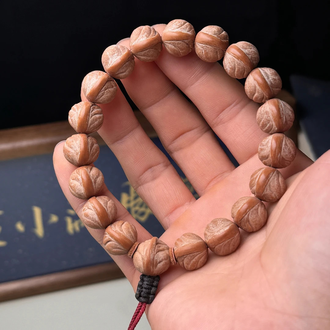 周正饱满水晶核龙纹桃核 红颜手串