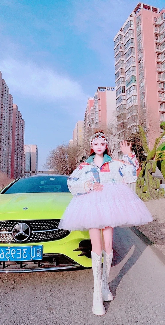 【面条家】涂鸦棉服蓬蓬连衣裙