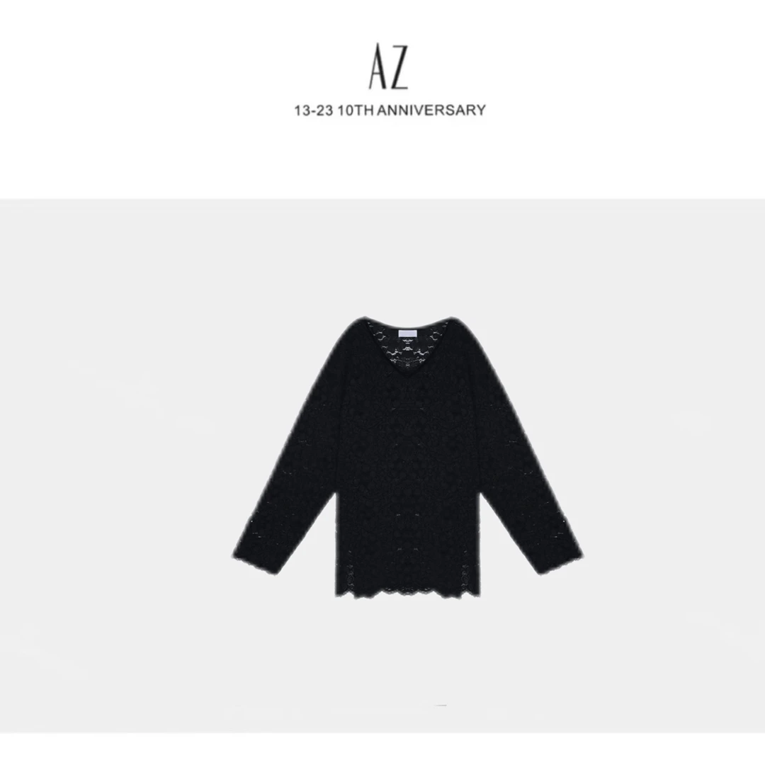 LIS&AZ-蕾丝v领上衣DA9296