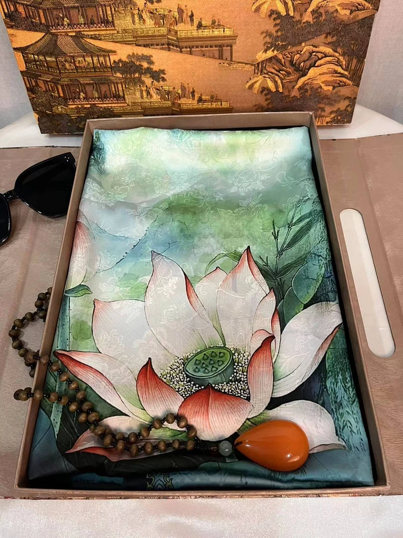 香云花萝【好运莲莲】Q16丝巾