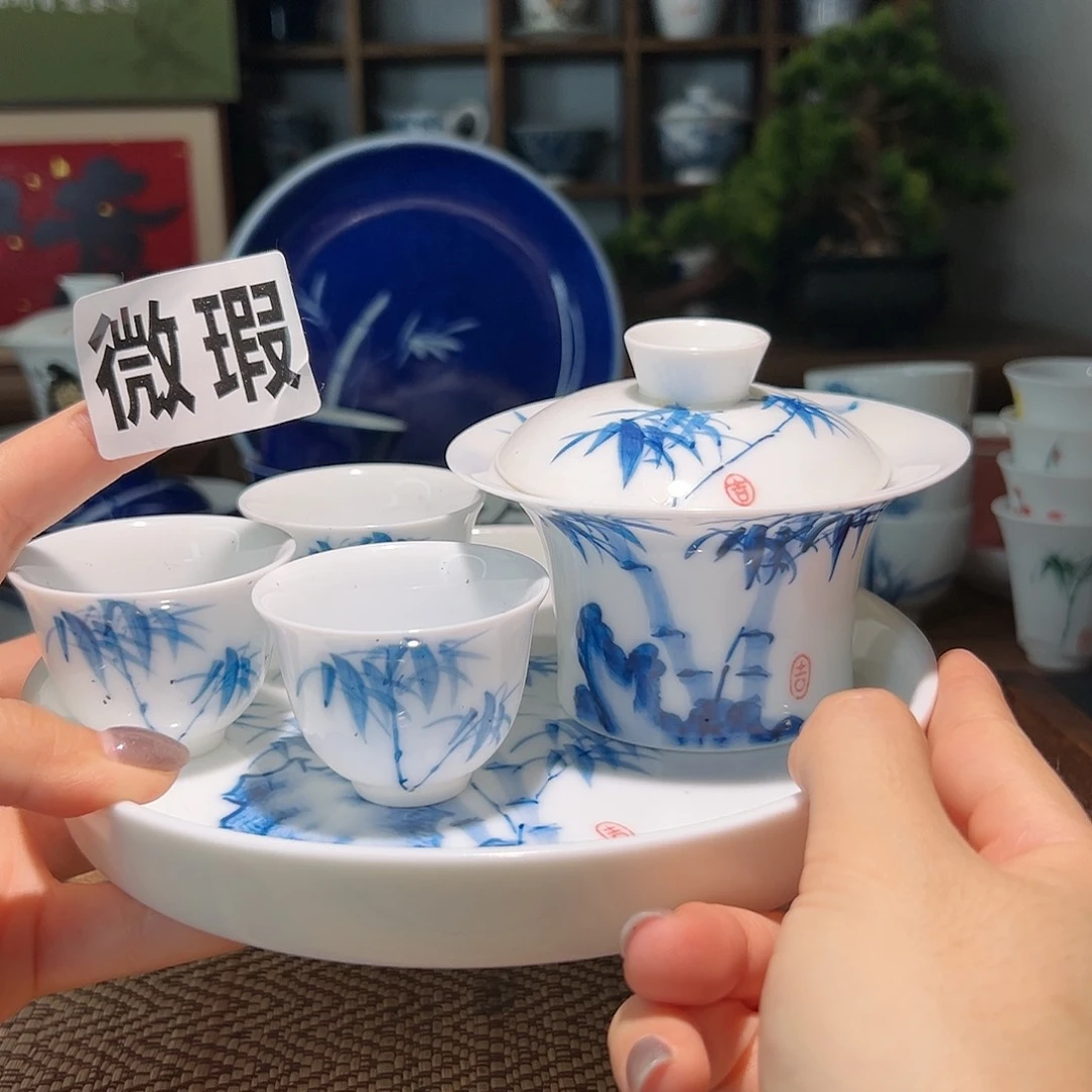 【闪购商品】微瑕 手绘 盖碗