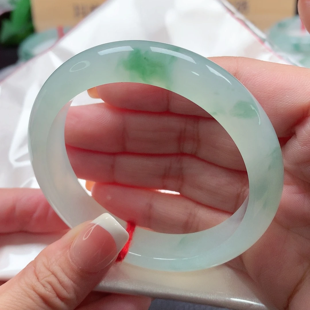 未镶嵌手镯翡翠天然A货翡翠手镯，90号