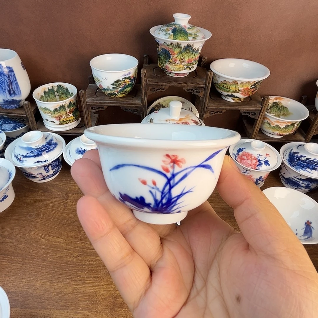 忠意堂釉下彩兰花