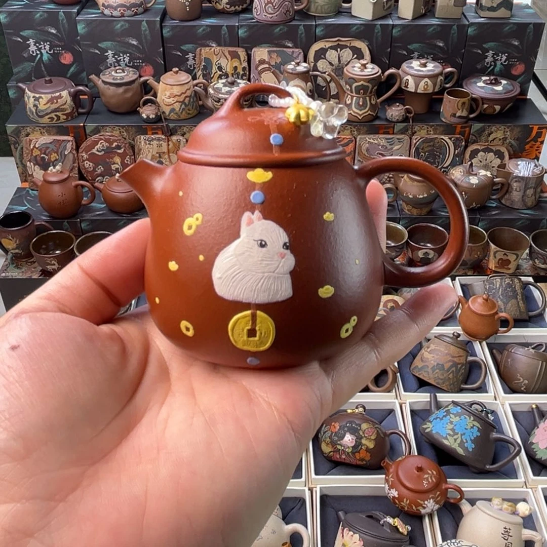 茶壶紫砂145cc兔子宝权