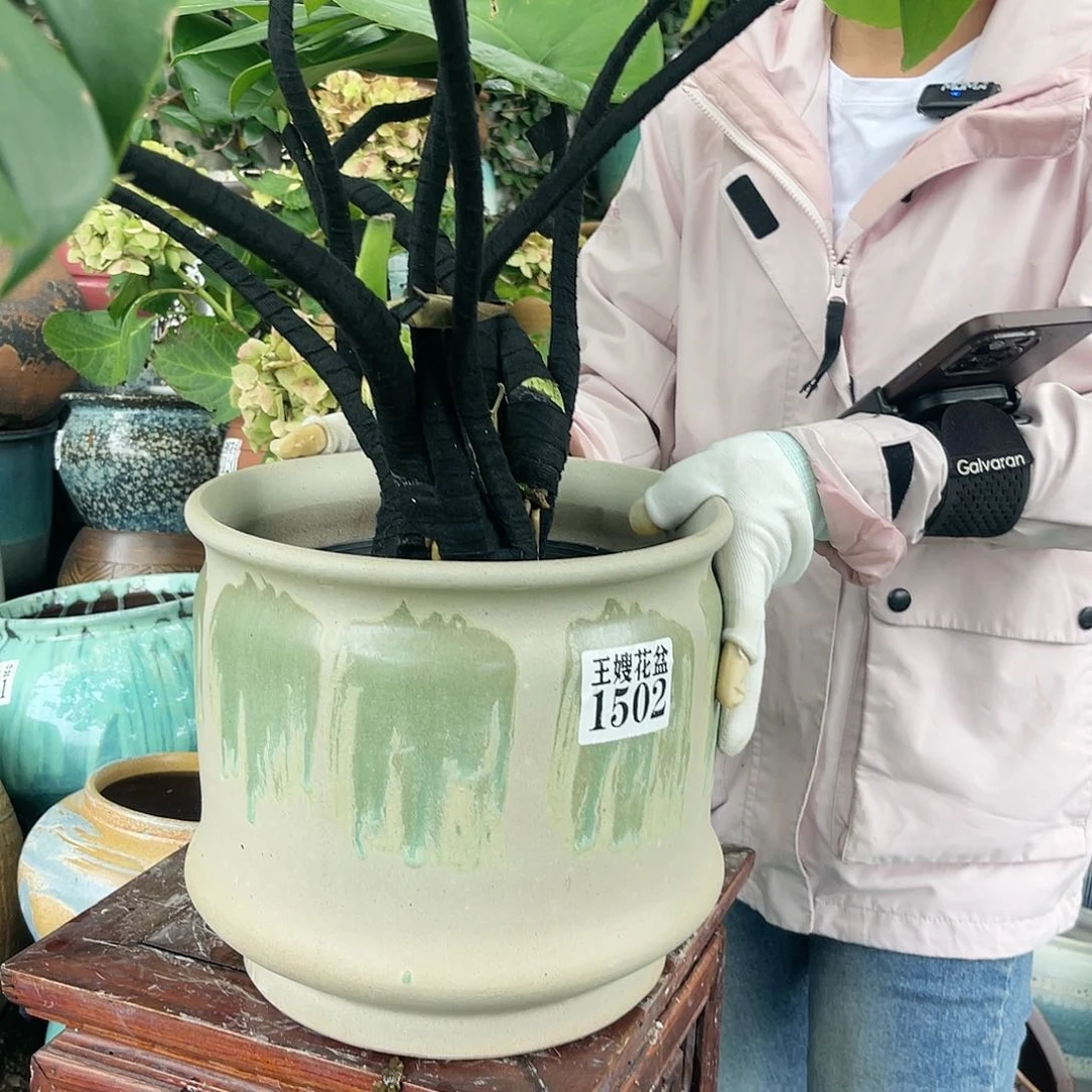 紫砂花盆王嫂花盆0612-1502高24口25