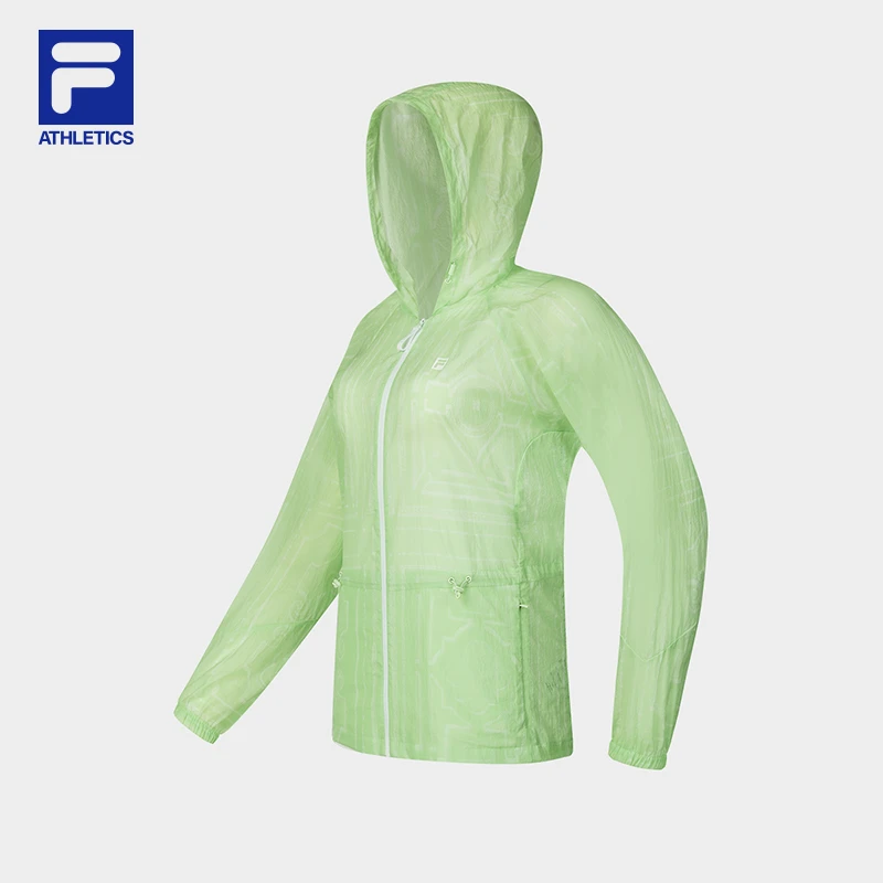 Fila/斐乐女梭织外套2024夏新款健身运动宽松连帽上衣A11W421702F