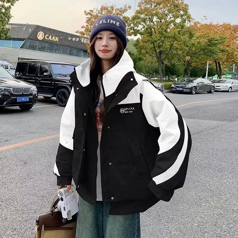 新款韩版保暖显瘦冲锋衣超好看小众爆款羽绒服两件套