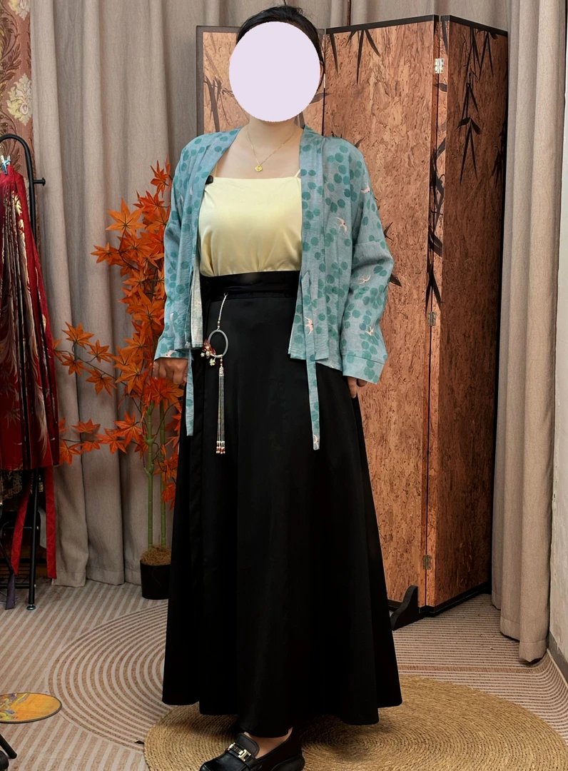 八破裙套装冰丝防晒A字套装夏款显瘦裙汉服常规款汉服气质休闲风