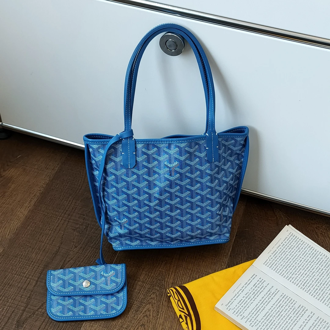 95新 Goyard Azul-Goyard蓝色老花tote mini手提托特包46389