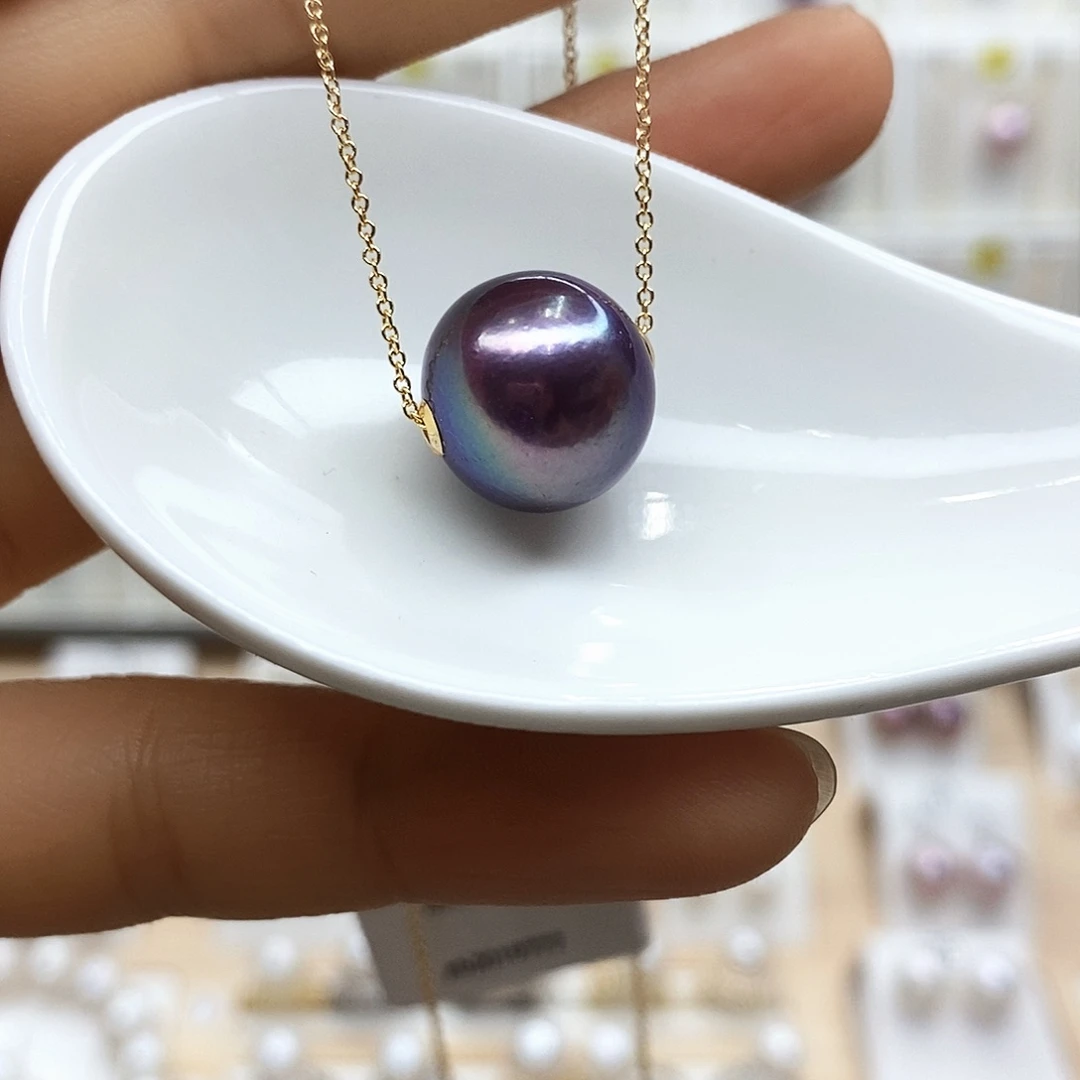 淡水珍珠颈饰18K金镶嵌