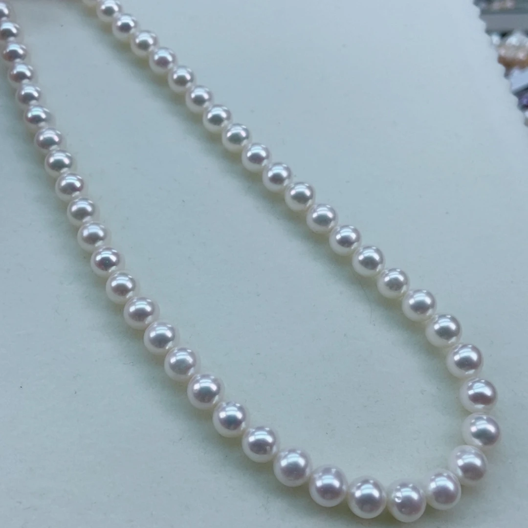 银S925镶嵌淡水珍珠6.5/7镜面透亮极强光媲美海水