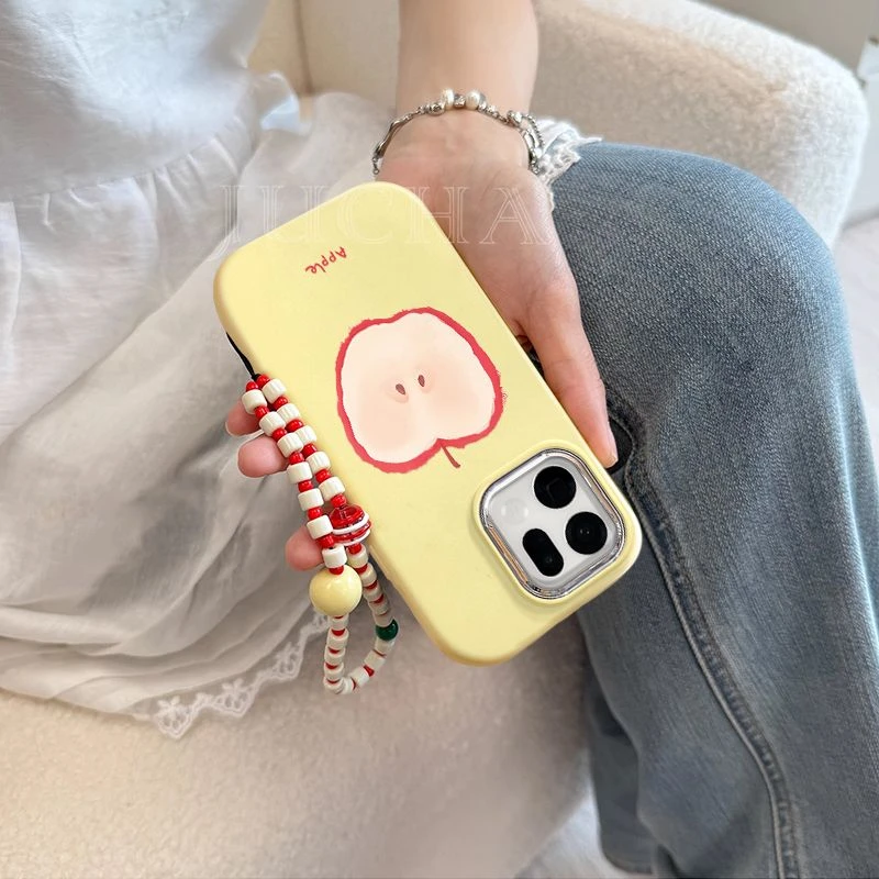 适用简约苹果核oppofindx9pro手机壳防摔带挂绳OPPOfindx9小清新