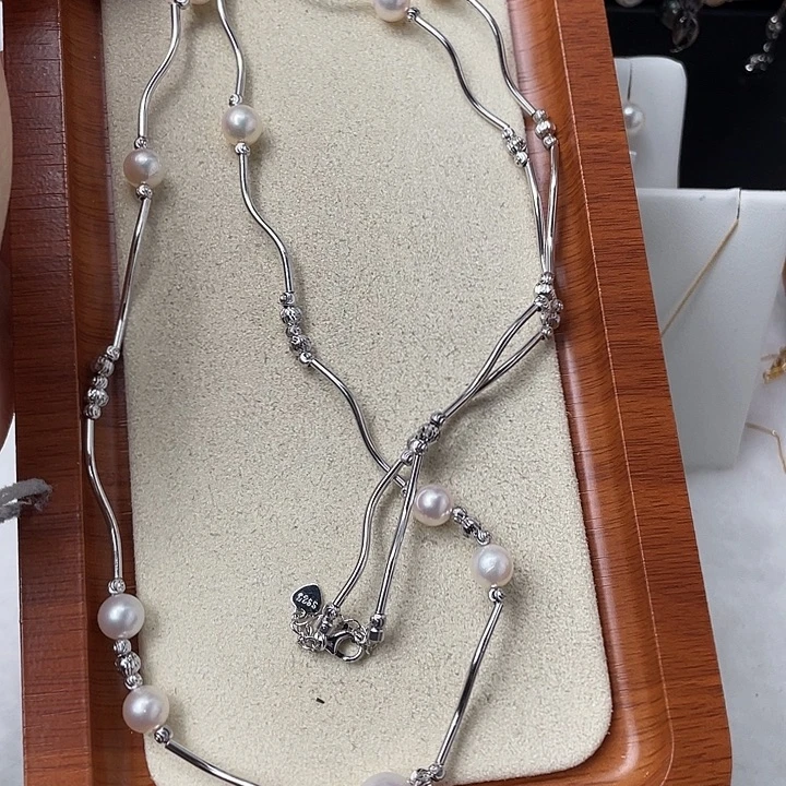 海水珍珠颈饰银S925镶嵌