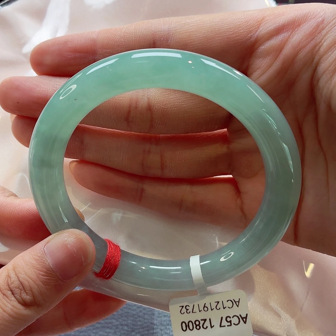 翡翠未镶嵌手镯57.7圆条 晴绿(21号)