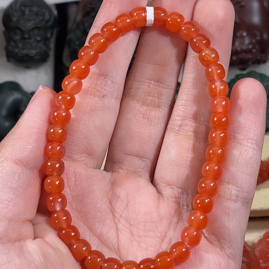 南红玛瑙未镶嵌滴水洞冰飘单圈5.5mm