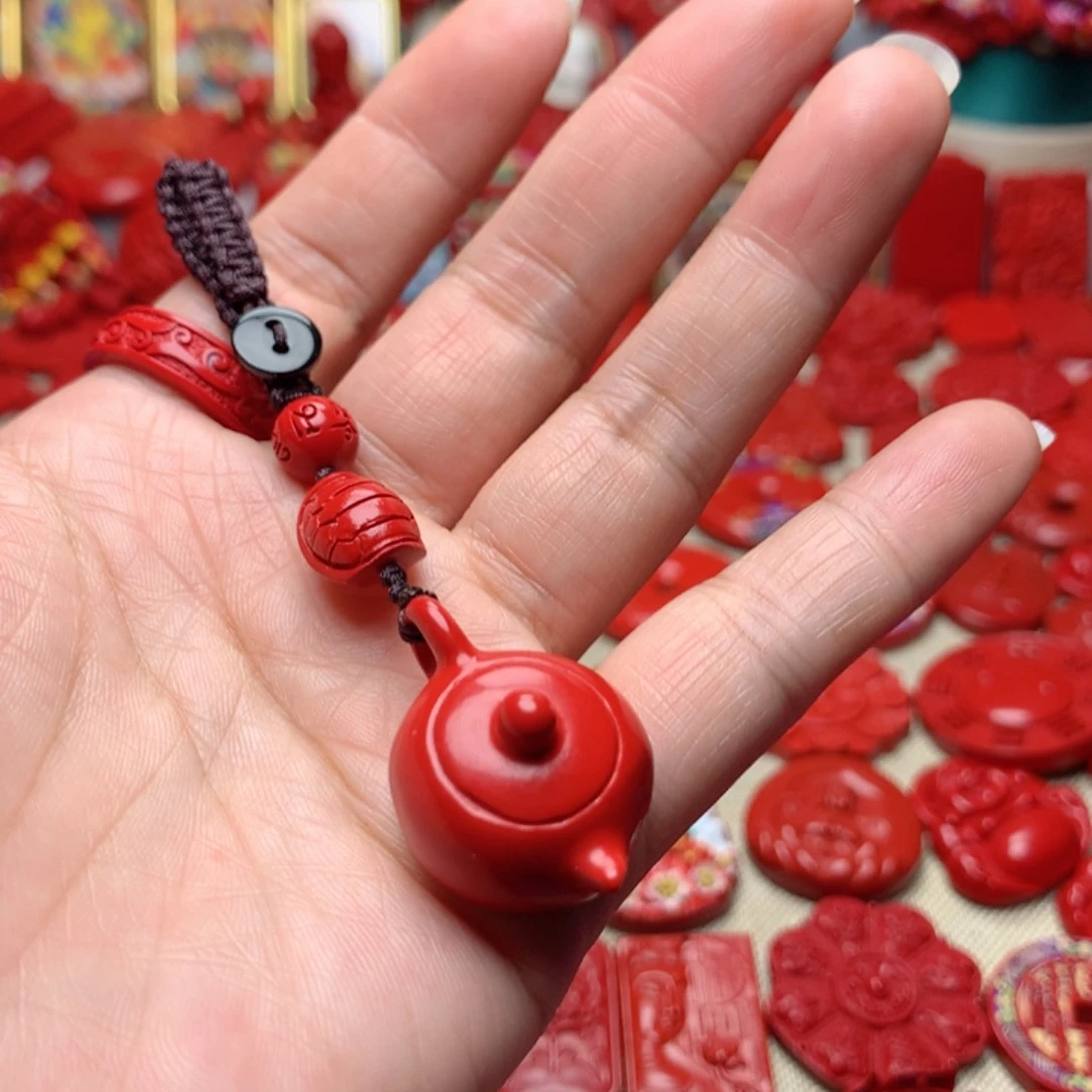天然辰砂工艺品朱砂钥匙扣