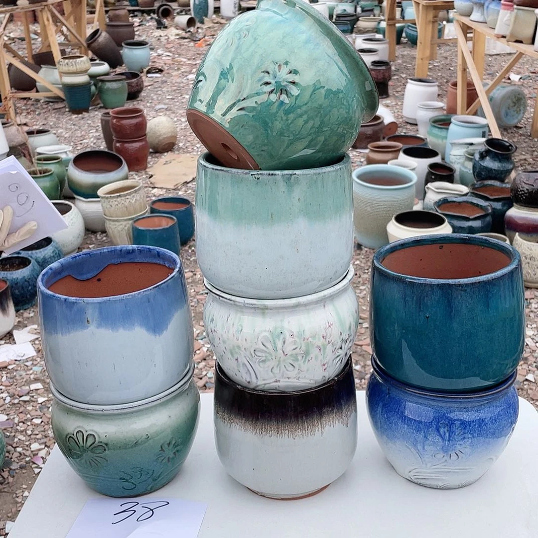 红陶王嫂花盆0125-38