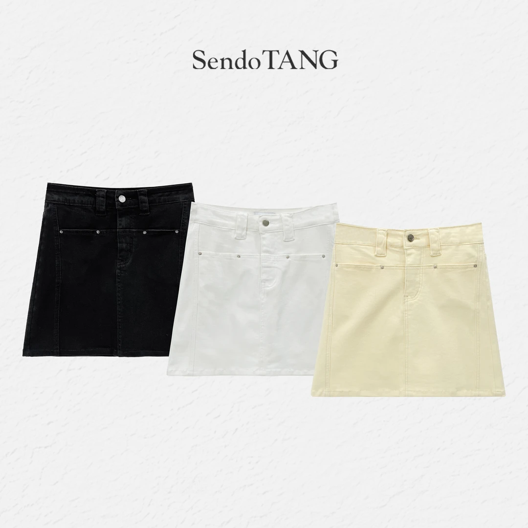 夏季必备【迟韵】胖多女装夏季新款时尚休闲高级感百搭高腰牛仔短裙