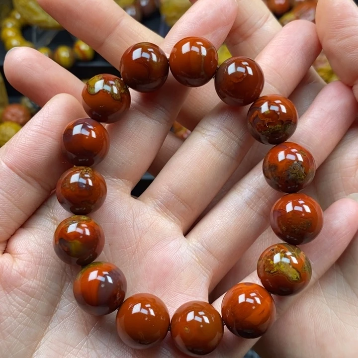 视***海玛瑙/玉髓未镶嵌手串战国红手串