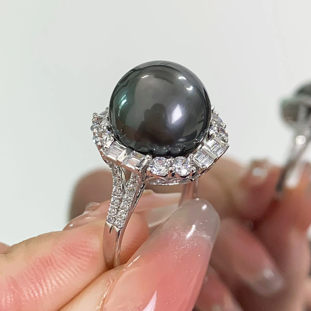 大溪地黑珍珠戒指