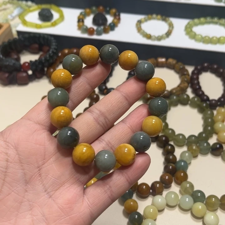 蛇纹石玉未镶嵌手链卡14