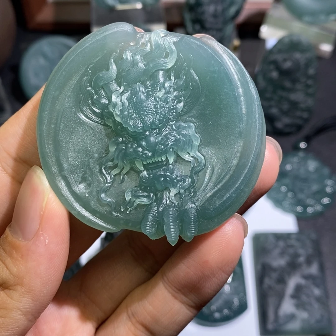 未镶嵌定制翡翠龙牌