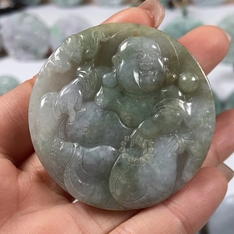 翡翠颈饰未镶嵌逍遥佛福利