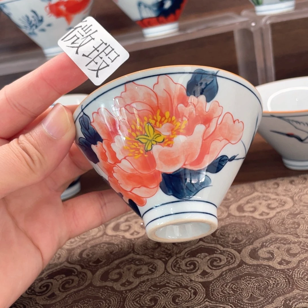 釉下手绘茶具微瑕