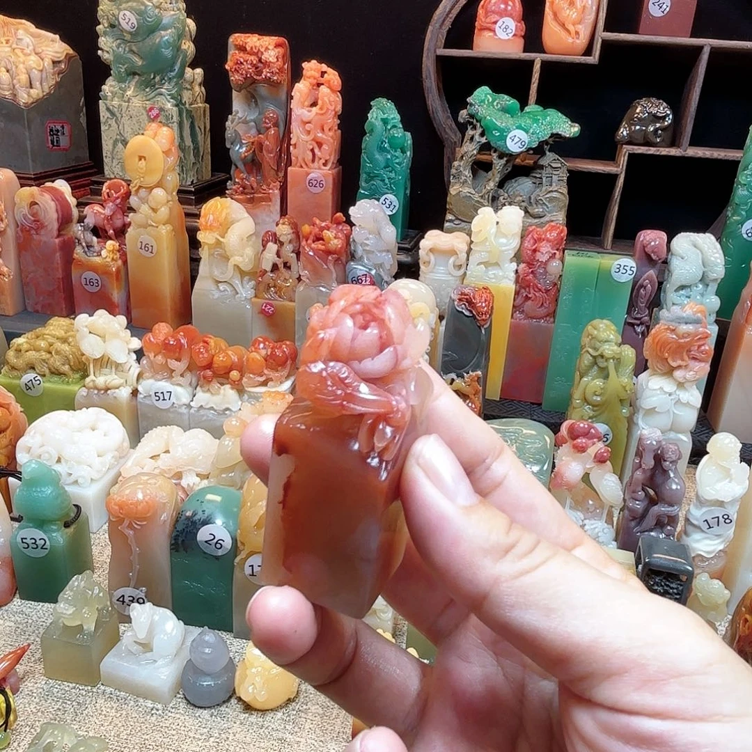寿山石其他牡丹喜鹊