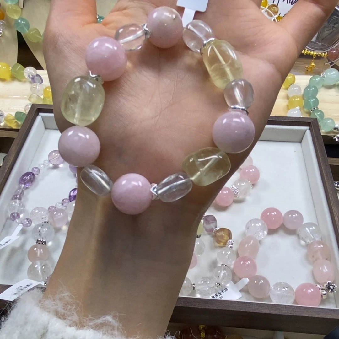 手串水晶银S925镀金镶嵌有瑕福利款天然水晶