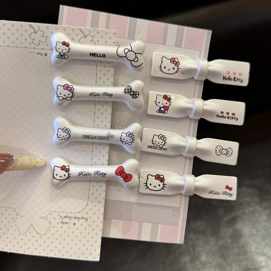 闪闪KT骨头蝴蝶结可爱鸭嘴百搭甜美ins侧边少女刘海卡通发夹发饰