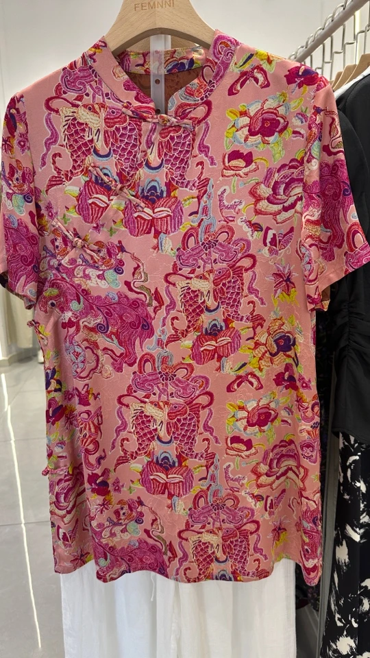 新款新中式休闲通勤静奢风短袖茶服时尚女装