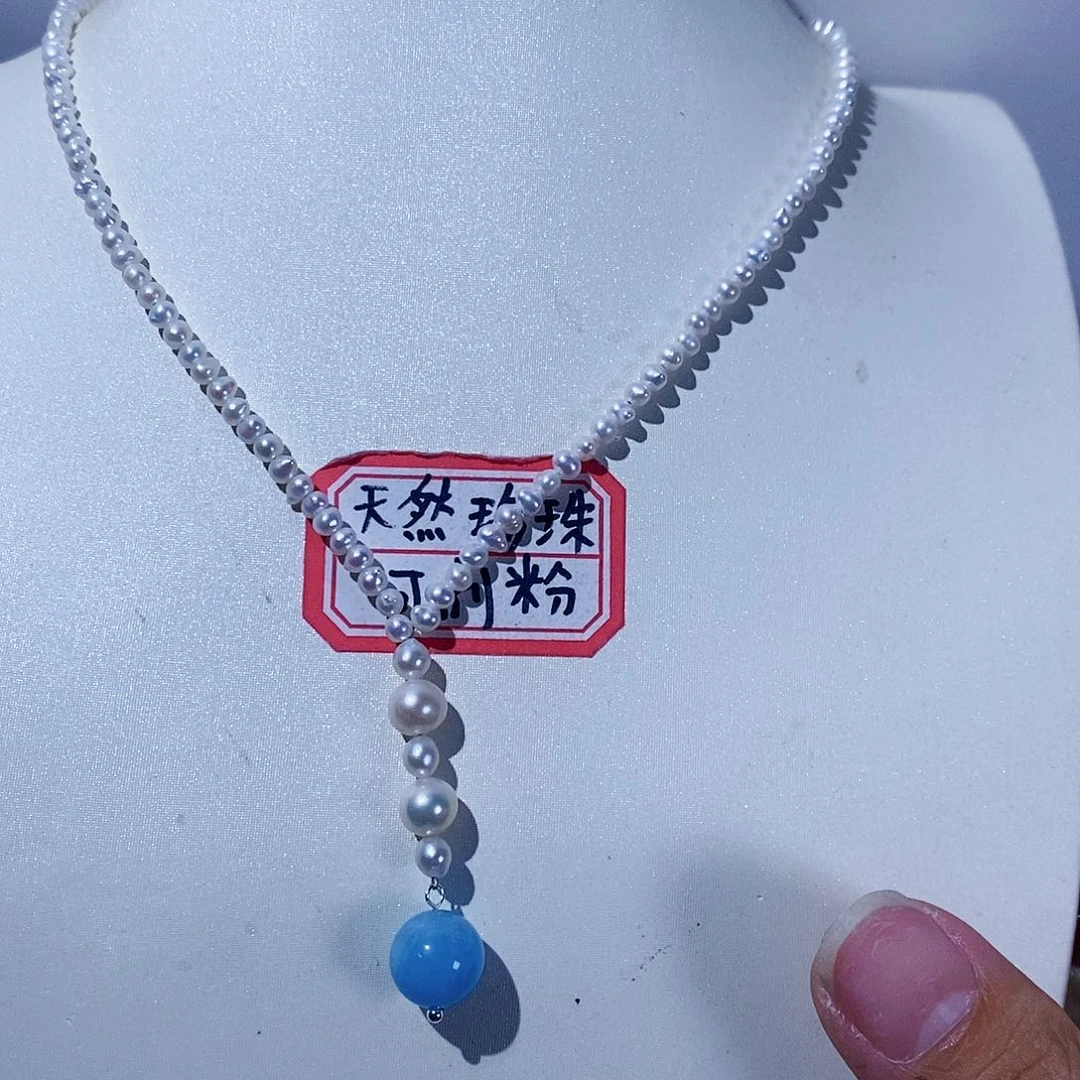 淡水珍珠颈饰银S925镶嵌