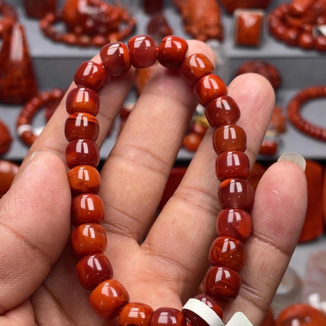 南红玛瑙未镶嵌珠宝奇石单圈9