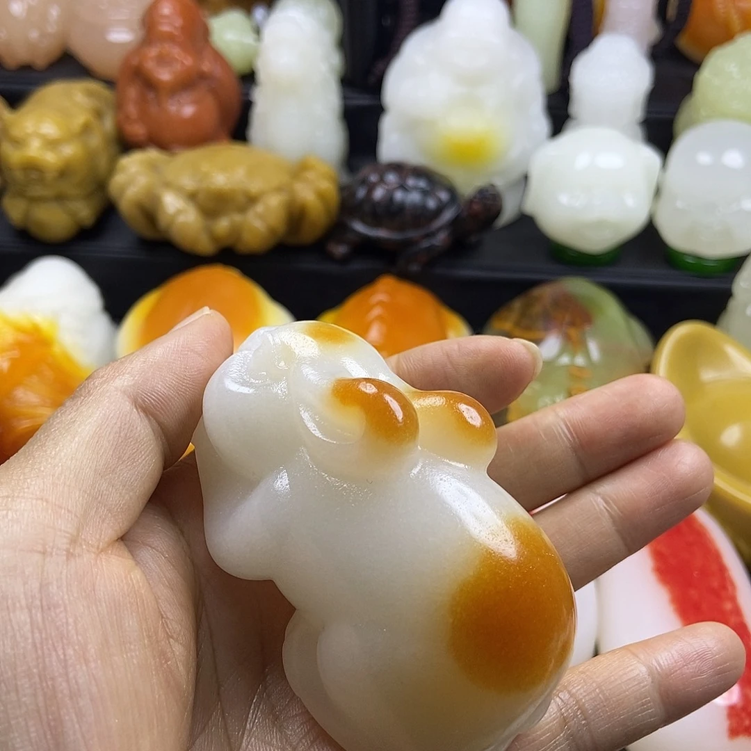 无花朵原石手把件