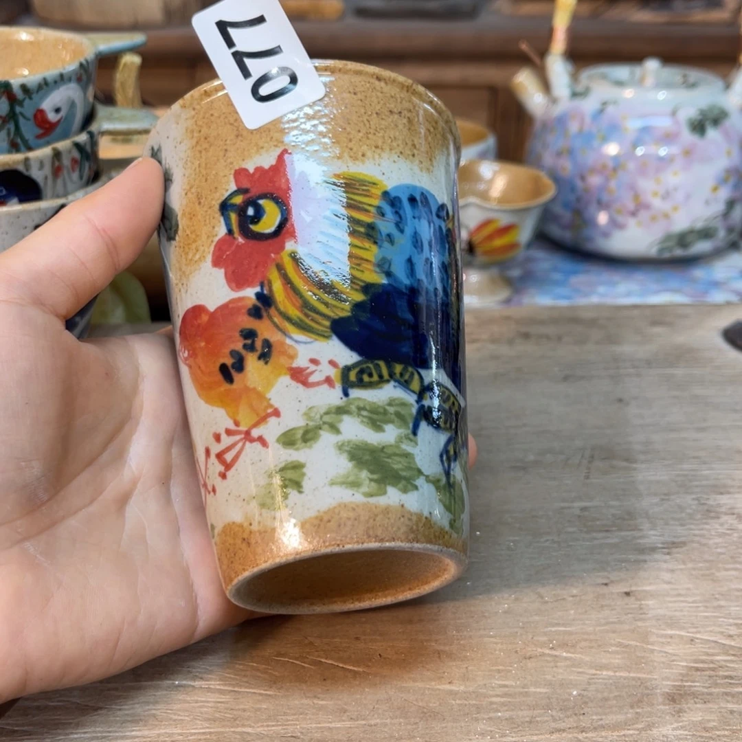 壶素浅陶瓷手工手绘