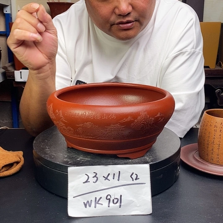 紫砂花盆货号一只WK901