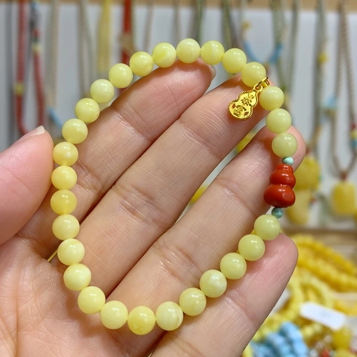 蜜蜡未镶嵌手链5.8mm