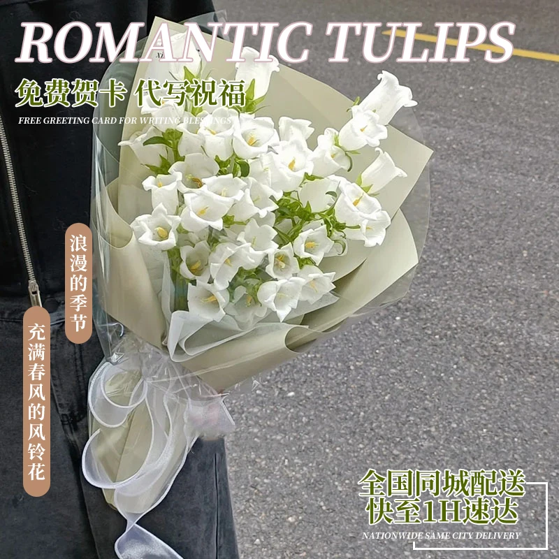 全国应季七色风铃草花束配送女友闺蜜生日鲜花速递同城北京上海店