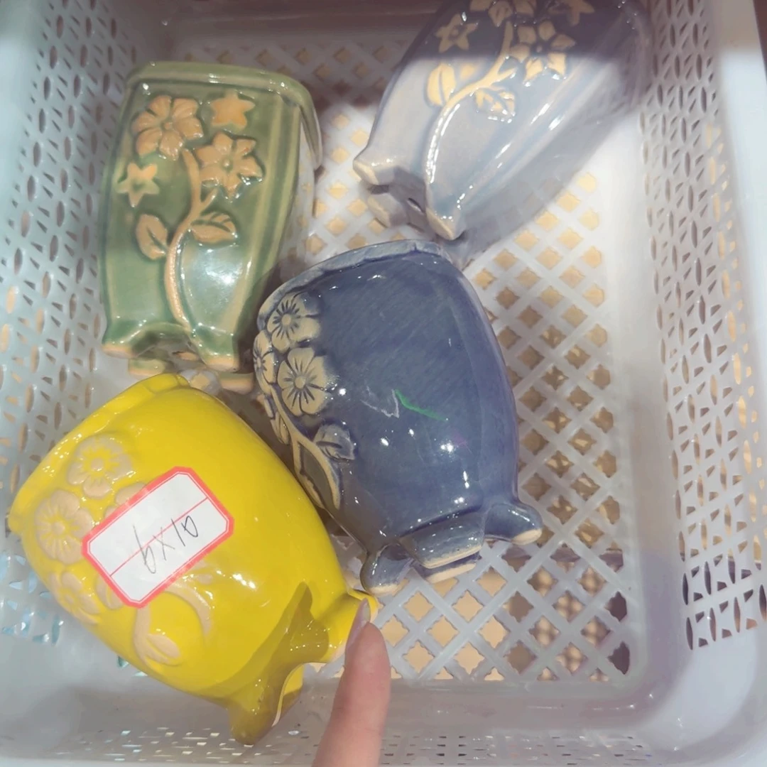 紫砂花盆粗陶精雕